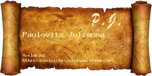 Paulovits Julianna névjegykártya