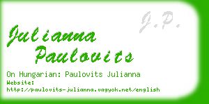 julianna paulovits business card